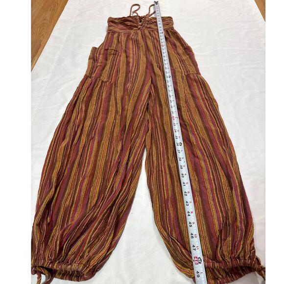 Free People Womens XS Sundaze For Surfin Jumpsuit Striped Beachy Boho Gyspy - Picture 11 of 12